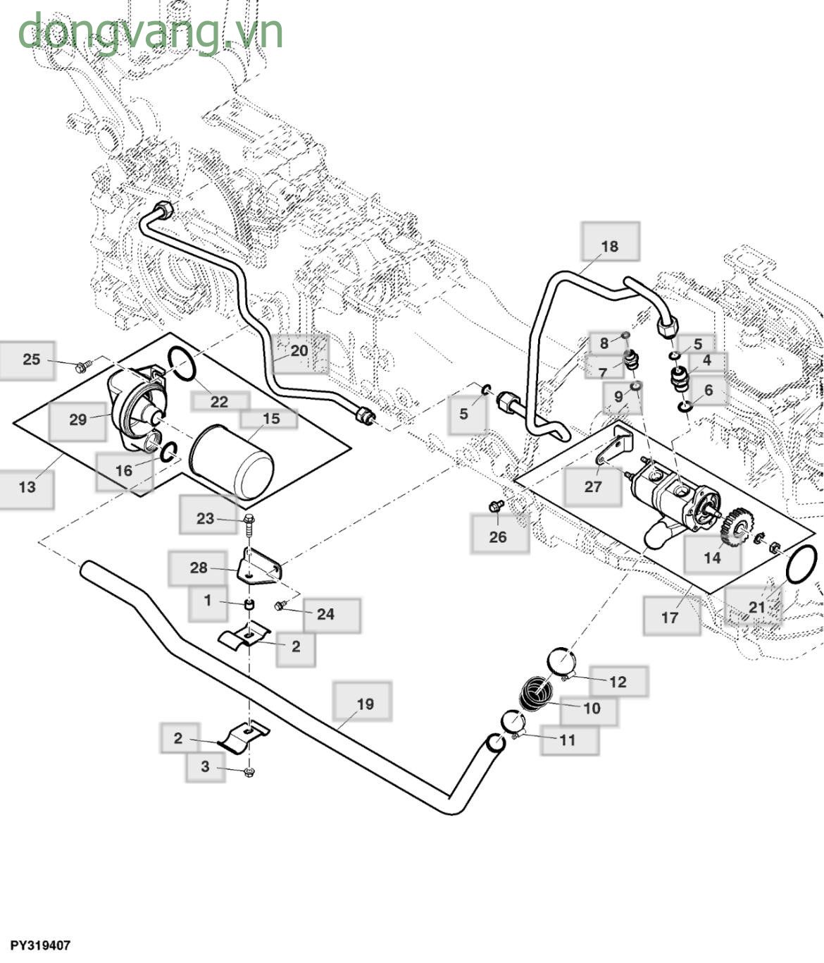 Hydraulic Suction Line And Rockshaft Supply Line - ST920379